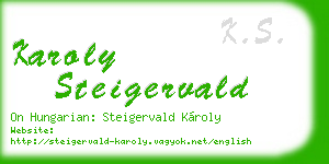 karoly steigervald business card