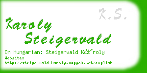 karoly steigervald business card